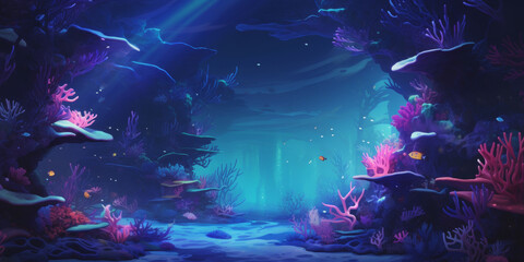 Fototapeta premium underwater world corals fish Generative AI