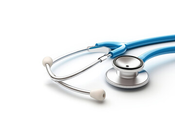 Stethoscope on a white background highlighting healthcare and medical equipment