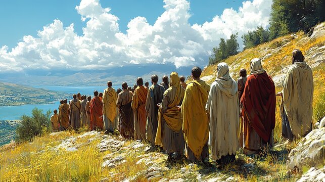 jesus preaching in galilee and gathering his disciples life of jesus digital illustration