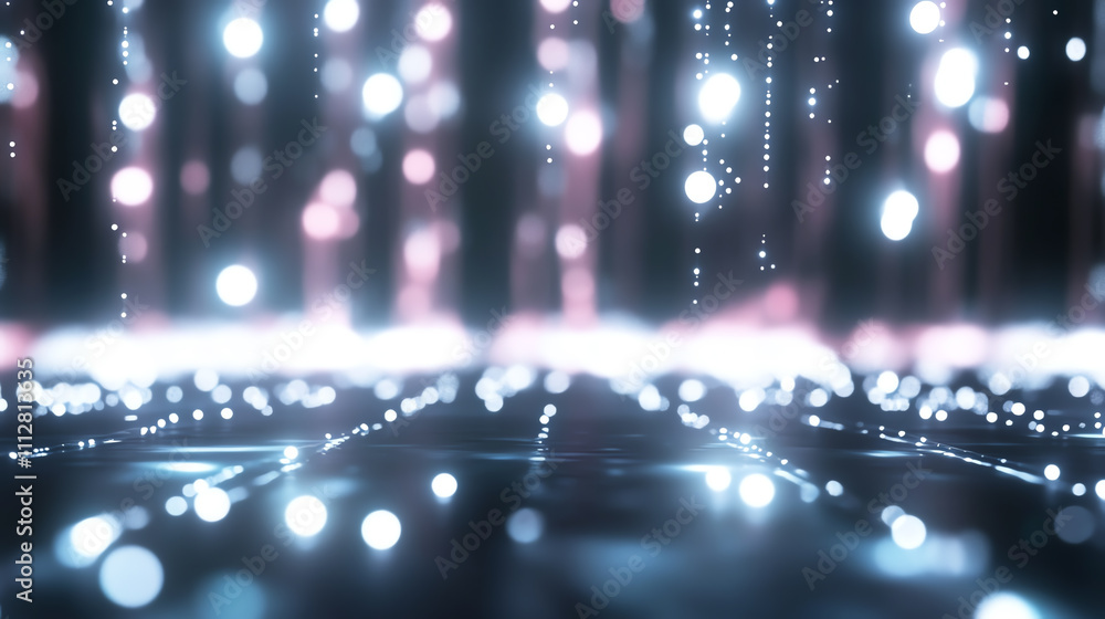 Aufkleber abstract digital background with luminous particles creating a sparkling effect.