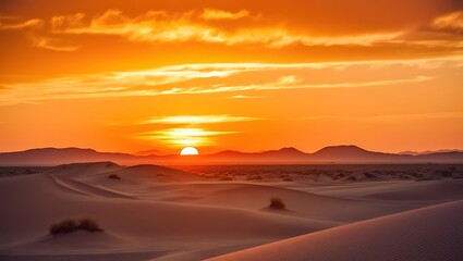 Fototapeta premium Beautiful sunset in the desert near Ica