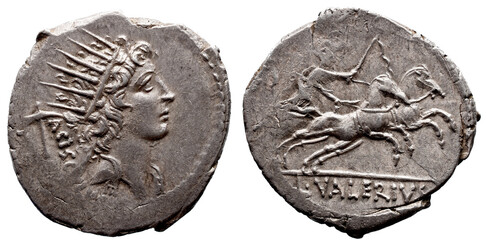República Romana L. Valerius Acisculus AR Denário. Roma, 45 a.C.
