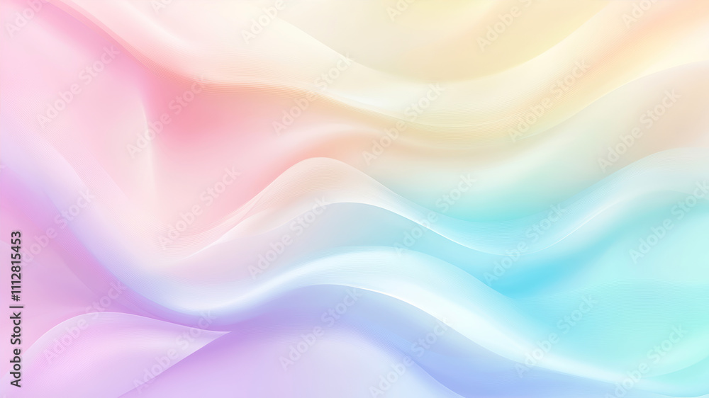 Poster soft pastel gradient waves create a serene and dreamy backdrop for imagination and creativity