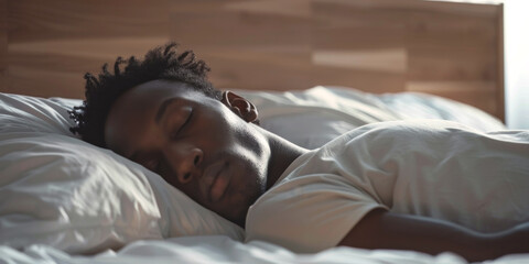 man sleeping in bed Generative AI