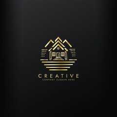 Simple modern home house or real estate logo design