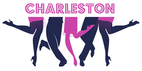 Charleston dancer brand logo image isolated on white background