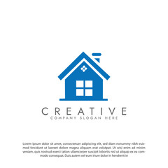 Simple modern home house or real estate logo design