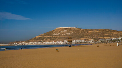 plaża agadir góra ocean piękny krajobraz afryka © Tymoteusz