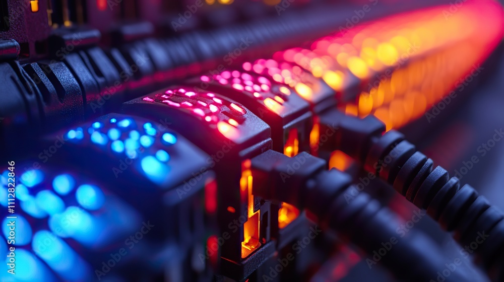 Poster network switch and utp colorful ethernet cable