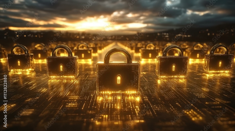 Poster data security concepts data encryption one main object high quality very detailed professional image