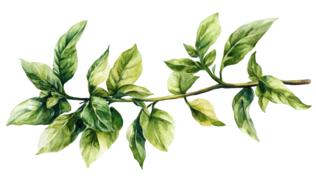 Green twig transparent background