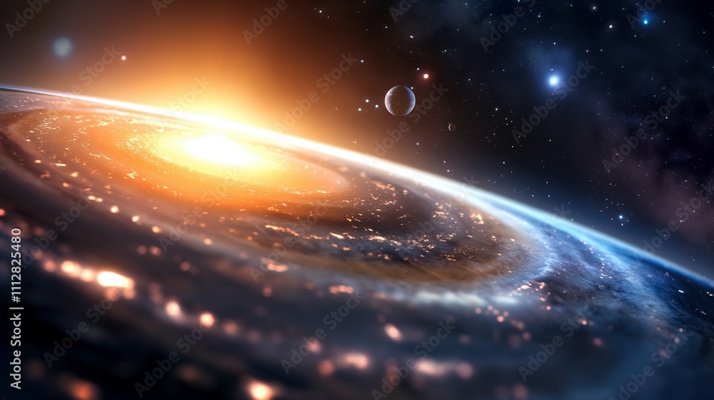 Canvas Prints luminous core of concentric galaxy image. celestial bodies cluster with gloving center photography s