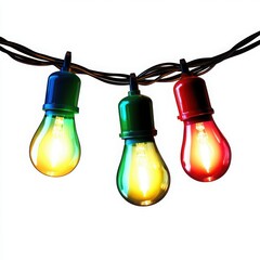 Colorful Christmas lights vintage style bulbs festive string lights red yellow green blue holiday