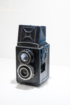 old camera with white background