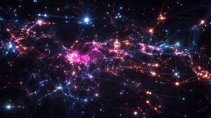 Fototapeta premium A colorful galaxy of stars and planets