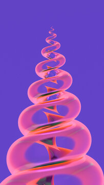 Transparent pink spiral and purple background.