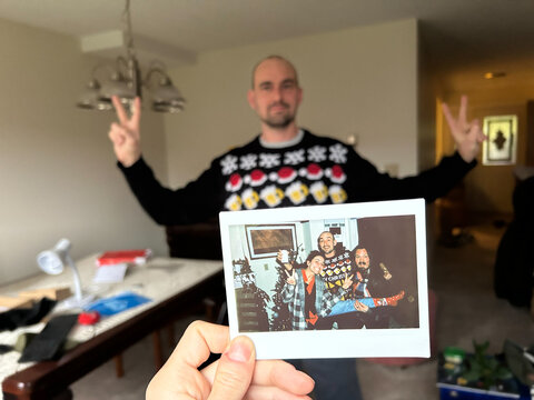 UGC POV polaroid holiday portrait 