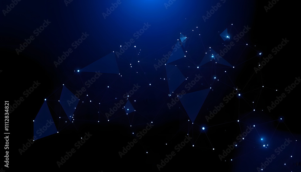 Canvas Prints abstract futuristic - technology with polygonal shapes on dark blue background. design digital techn