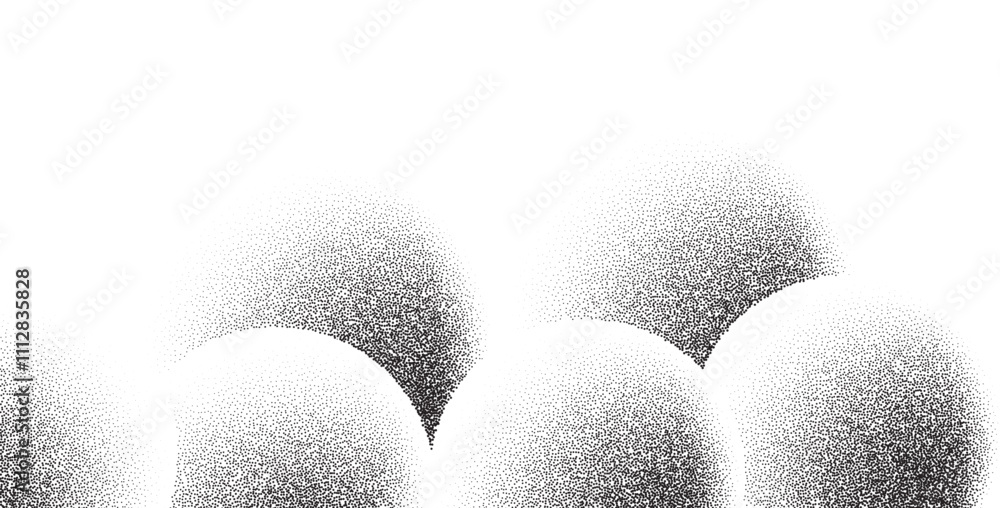 Poster Grainy abstract background with a wavy pattern and halftone effect. Black and white retro design featuring spray texture, dust, and scattered particles.