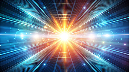 Obraz premium Vector Abstract Science and Energy Technology Concept – Futuristic Light Rays and Stripes Design for Creative and Commercial Use, Digital and High-Tech Illustration