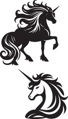 silhouette of clean vector of unicorn isolated