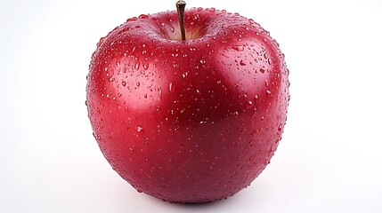 A single red apple on a plain white background