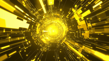 speed future technology yellow color background ai generated visual concept