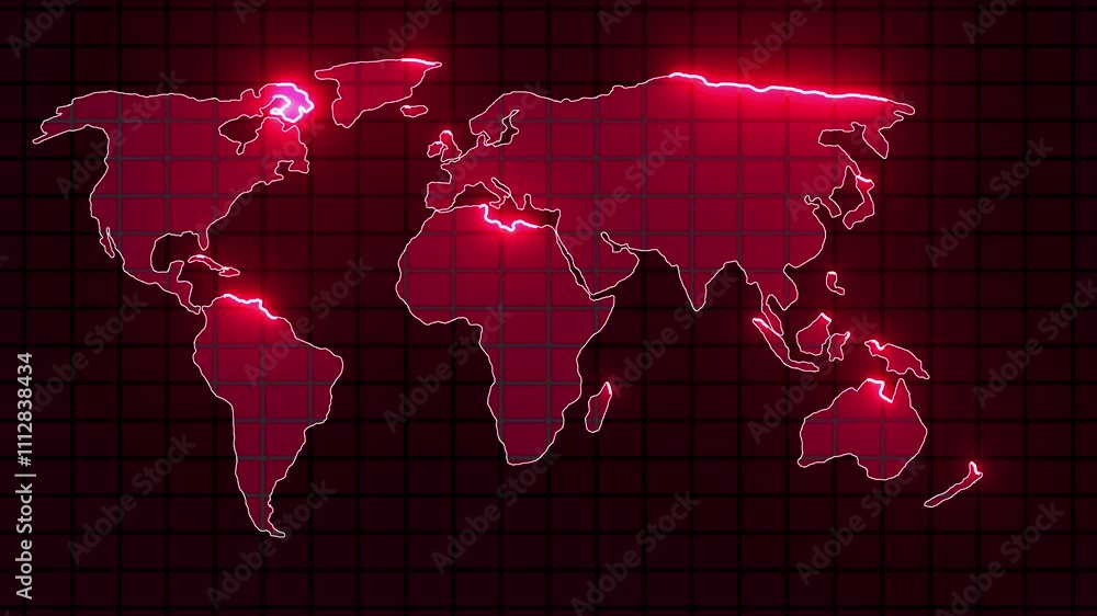 Poster earth world map abstract technology background. global network connections displayed on a digital wo