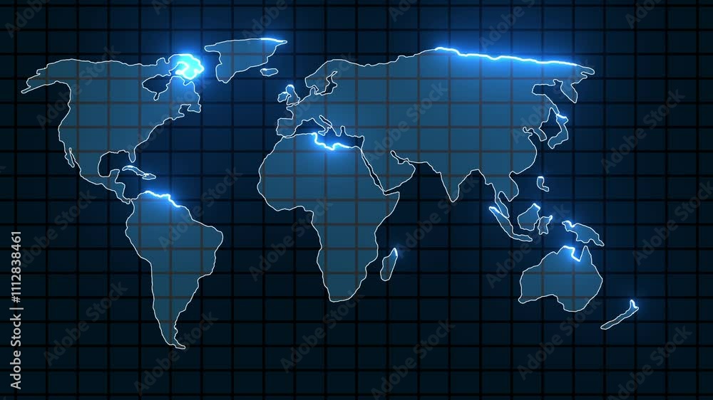 Poster earth world map abstract technology background. global network connections displayed on a digital wo