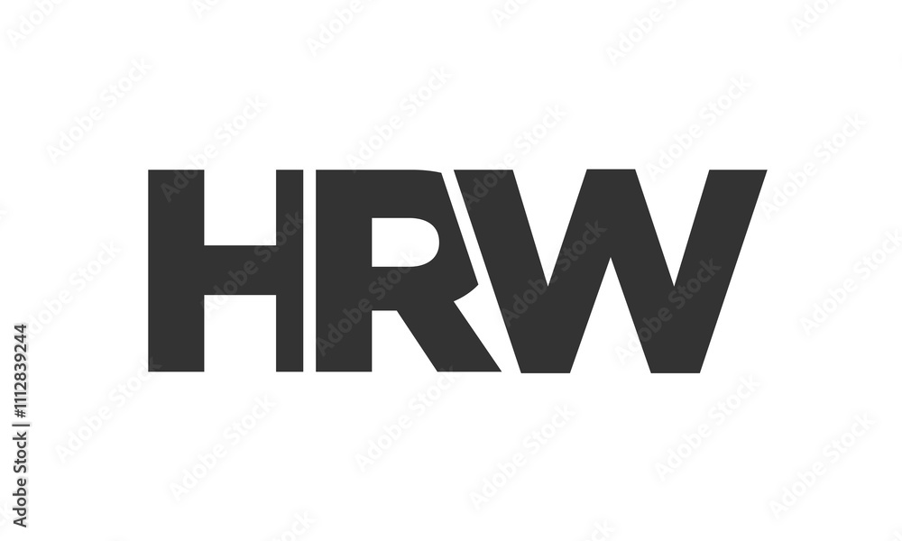 Poster hrw logo design template with strong and modern bold text. initial based vector logotype featuring s
