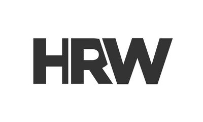 HRW logo design template with strong and modern bold text. Initial based vector logotype featuring simple and minimal typography. Trendy company identity.