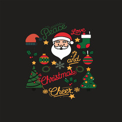 T-shirt design Merry Christmas Day 