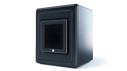 A black box with a screen on the front