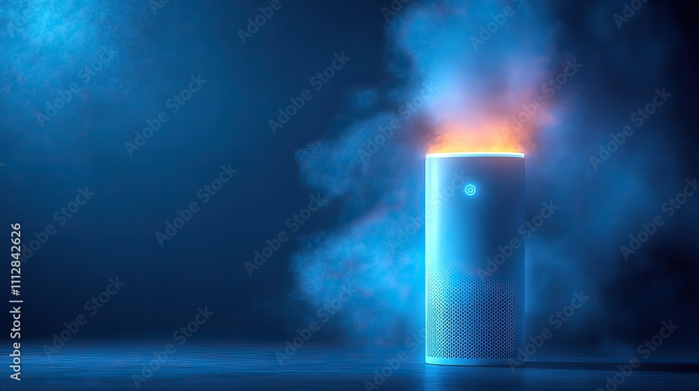 Poster the icon of a flat air purifier isolated on a white background a device that purifies and adds humid