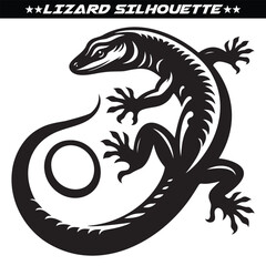 Lizard silhouette vector isolated on white background