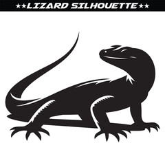 Lizard silhouette vector isolated on white background