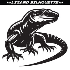 Lizard silhouette vector isolated on white background
