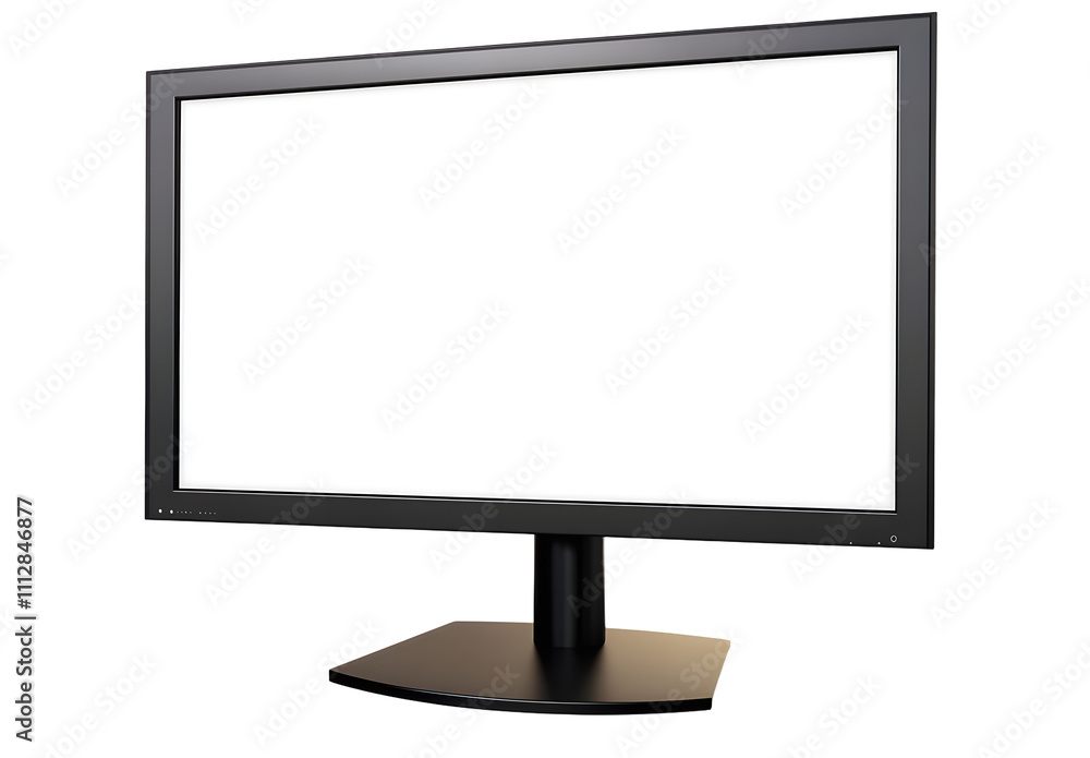 Poster tv monitor with empty screen in png isolated on transparent background