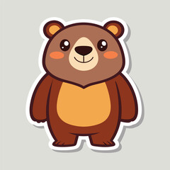 Obraz premium Delightfully Cute Cartoon Bears Sitting Playfully with Joyful Expressions for Children’s Educational Books and Fun Art Projects