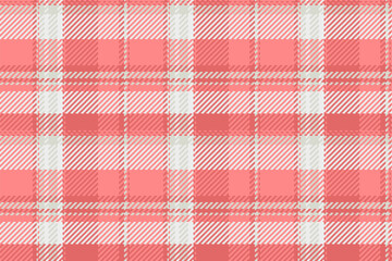 Filigree tartan pattern texture, quilt seamless background plaid. Love check vector fabric textile in red and white colors.
