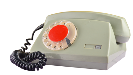 Retro telephone with transparent background