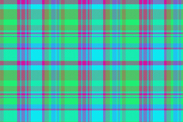 Mixed texture plaid vector, strong pattern tartan textile. Close-up background fabric seamless check in green and bright colors.