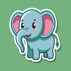 Fototapeta premium Adorable Cartoon Elephants with Playful Expressions Perfect for Children’s Books and Educational Materials About Wildlife.