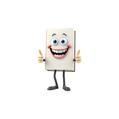 Fototapeta premium 3d book cartoon character, with a thumbs up. Ai generated