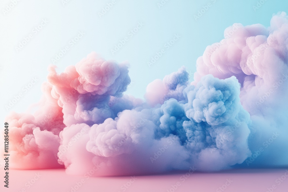 Aufkleber soft, glowing clouds float against a serene pastel gradient background, creating a calming and ether