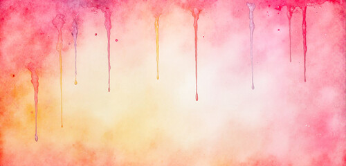 Fototapeta premium Abstract watercolor background with dripping red and orange tones
