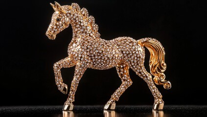 Obraz premium A dazzling equestrian masterpiece. Brilliantly crafted with meticulous detail, this jeweled horse captures elegance and timeless beauty.