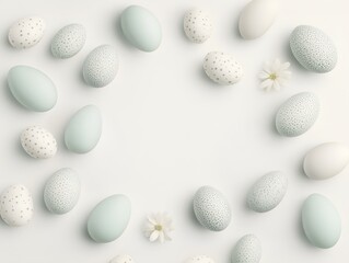 Fototapeta premium Easter Background with Eggs and flowers