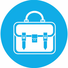 Obraz premium Professional briefcase icon blu line illustration creative design 