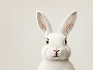 Obraz premium Easter Bunny on Simple Background for Holiday Themes